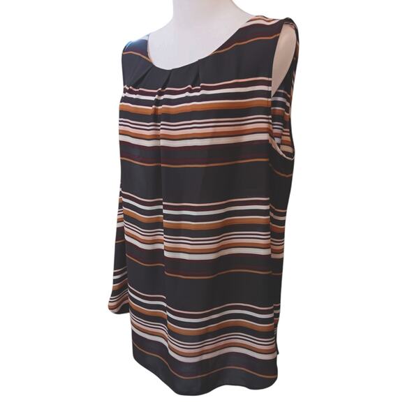 LOFT Blouse Top Cami‎ Sleeveless Career Office Professional Chic XL Neutrals - Picture 2 of 7